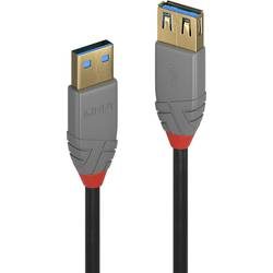 LINDY USB-Kabel USB 3.2 Gen1 USB-A Stecker, USB-A Buchse 3.00 m Schwarz doppelt geschirmt 36763