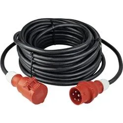 AS Schwabe 60521 Strom Verlängerungskabel 32 A Schwarz 50.00 m H07RN-F 5G 4 mm² mit Phasenwender