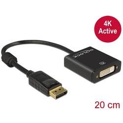 Delock DisplayPort / DVI Adapterkabel DisplayPort Stecker, DVI-I 24+5pol. Buchse 0.20 m Schwarz 62599 vergoldete