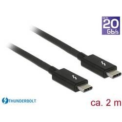 Delock USB Anschlusskabel [1x USB-C™ Stecker - 1x USB-C™ Stecker] 2 m Schwarz