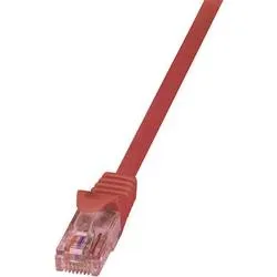 LogiLink CQ2094U RJ45 Patchkabel CAT 6 U/UTP 10.00 m Rot Flammwidrig, mit Rastnasenschutz 1 St.