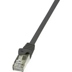 LogiLink CP2033S RJ45 Patchkabel CAT 6 F/UTP 1.00 m Schwarz mit Rastnasenschutz 1 St.