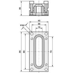 LAPP SKINDICHT FL4 Dichtungsdurchführung für Flachkabel, halogenfrei, mit Zugentlastung, mit Durchführung Aluminium 1