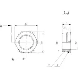 LAPP 52101969 SKINDICHT MR-M 6KT. 32X1,5/16X1,5 Kabelverschraubung Reduzierung mit O-Ring M32 M16 Messing Natur 25 St.