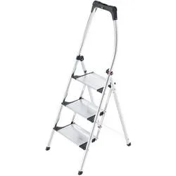 Hailo Klapptrittleiter Living Step Silber, Schwarz 3 Stufen