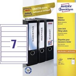 AVERY ZWECKFORM Ordner-Etiketten 192x38mm L4760-100 weiss 700 St&uuml;ck/100 Blatt