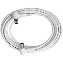 Axing Antennen Anschlusskabel [1x Antennenstecker 75 ? - 1x Antennenbuchse 75 ?] 5.00 m 85 dB Weiß