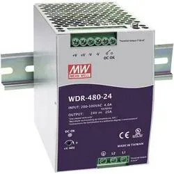 MEAN WELL WDR-480-48 Hutschienen-Netzteil (DIN-Rail) 48 V/DC 10 A 480 W Anzahl Ausgänge:1 x Inhalt 1 St.