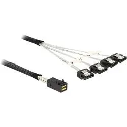 Delock Festplatten Anschlusskabel [1x Mini-SAS-Buchse (SFF-8643) - 4x SATA-Stecker 7pol.] 0.50 m Schwarz