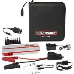 Dino KRAFTPAKET Schnellstartsystem 136102 Starthilfestrom (12 V)=300 A 12 V-Ausgang 2x, USB-Steckdose 2x, Verpolungs- u.