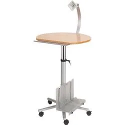 Maul Monitor-Pult Silber 9317070 Farbe der Tischplatte: Buche höhenverstellbar, rollbar, Monitor-Halterung,