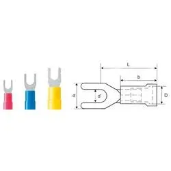 Weidmüller 9200390000 Gabelkabelschuh 1.50 mm² 2.50 mm² Loch-Ø=6.5 mm Teilisoliert Blau 100 St.