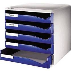 Leitz Schubladenbox Post-Set Polystyrol Blau 28,5 x 35,5 x 39 cm