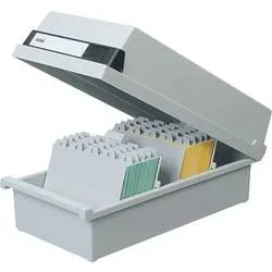 HAN Tischkarteikasten DIN A4 1300 Karten Lichtgrau 33 x 36,5 x 24,2 cm