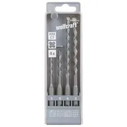 Wolfcraft 8456000 Hartmetall Hammerbohrer-Set 4teilig 5 mm, 6 mm, 6 mm, 8 mm SDS-Plus 1 Set
