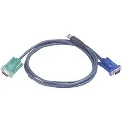 ATEN KVM Anschlusskabel [1x SPHD-15-Stecker - 1x VGA-Stecker, USB 2.0 Stecker A] 5.00 m Schwarz