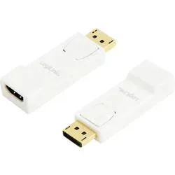 LogiLink CV0057 DisplayPort / HDMI Adapter [1x DisplayPort Stecker - 1x HDMI-Buchse] Weiß vergoldete Steckkontakte 0 mm