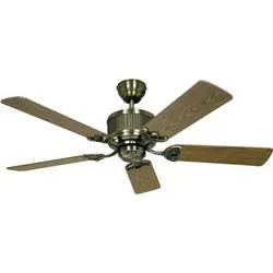 kaiserkraft Deckenventilator ECO ELEMENTS, Rotorblatt-Ø 1320 mm, Eiche antik / Buche / Messing antik