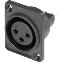 Hicon HI-X3DF-P XLR-Steckverbinder Flanschbuchse, Kontakte gerade Polzahl: 3 Schwarz 1 St.