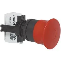 BACO L22DD01A Not-Aus-Schalter Frontring Kunststoff, Schwarz IP69K 1 St.