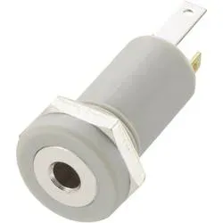 TRU COMPONENTS 1572253 Klinken-Steckverbinder 2.5 mm Buchse, Einbau vertikal Polzahl: 4 Stereo Grau 1 St.