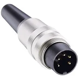 Lumberg SV 50/6 DIN-Rundsteckverbinder Stecker, gerade Polzahl: 5 Silber 1 St.
