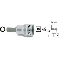 Hazet 8801K 8801K-9 Innen-Sechskant Steckschlüssel-Bit-Einsatz 9 mm 3/8 (10 mm)