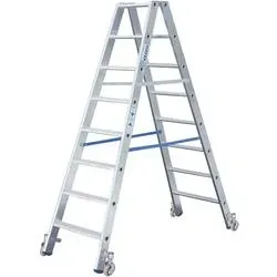 KRAUSE® Stufen-r Profi, 2-seitig begehbar, mit Rollen, Standhöhe 1,20 m