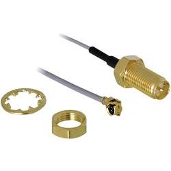 Delock WLAN-Antennen Verlängerungskabel [1x IPEX-Stecker - 1x RP-SMA-Buchse] 30.00 cm Grau vergoldete Steckkontakte