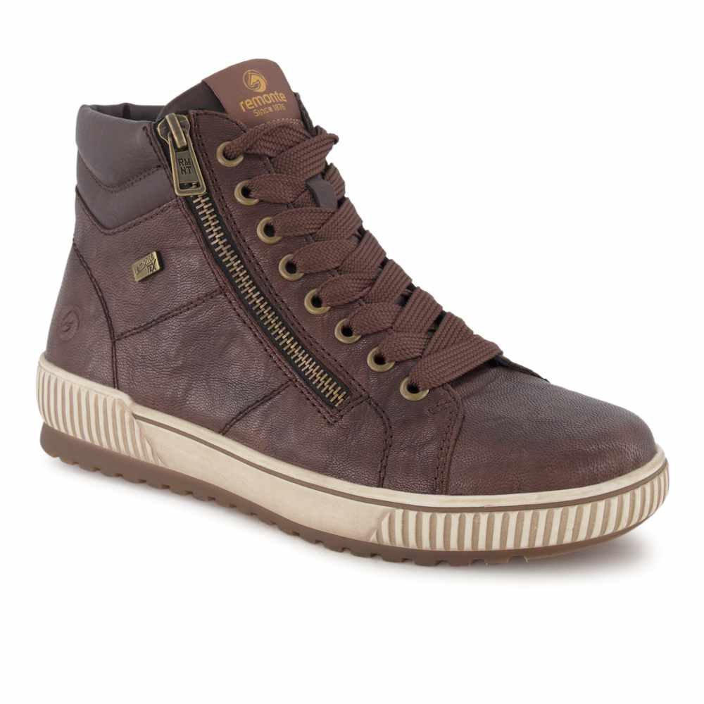 Remonte Schnürboots, Plateau, Schnürstiefelette, Boots in Crash-Optik