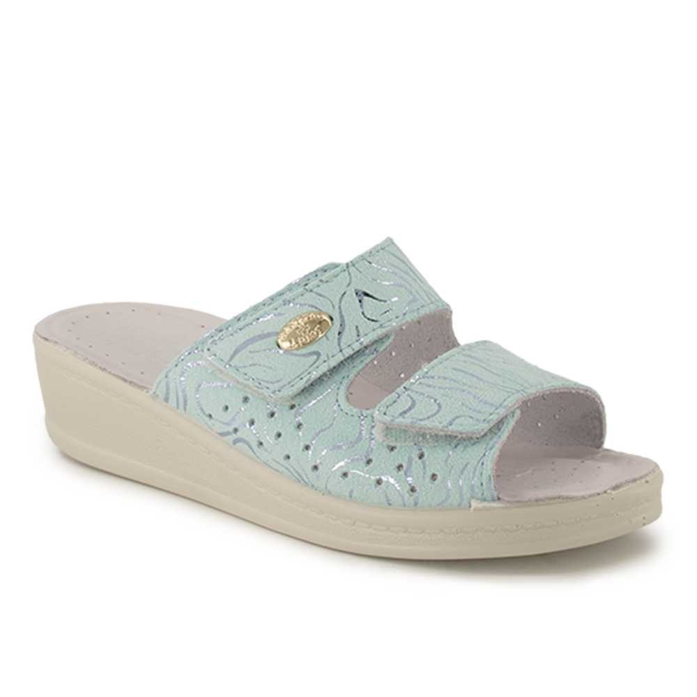 Wellness Offener Hausschuh, Damen , Blau 41