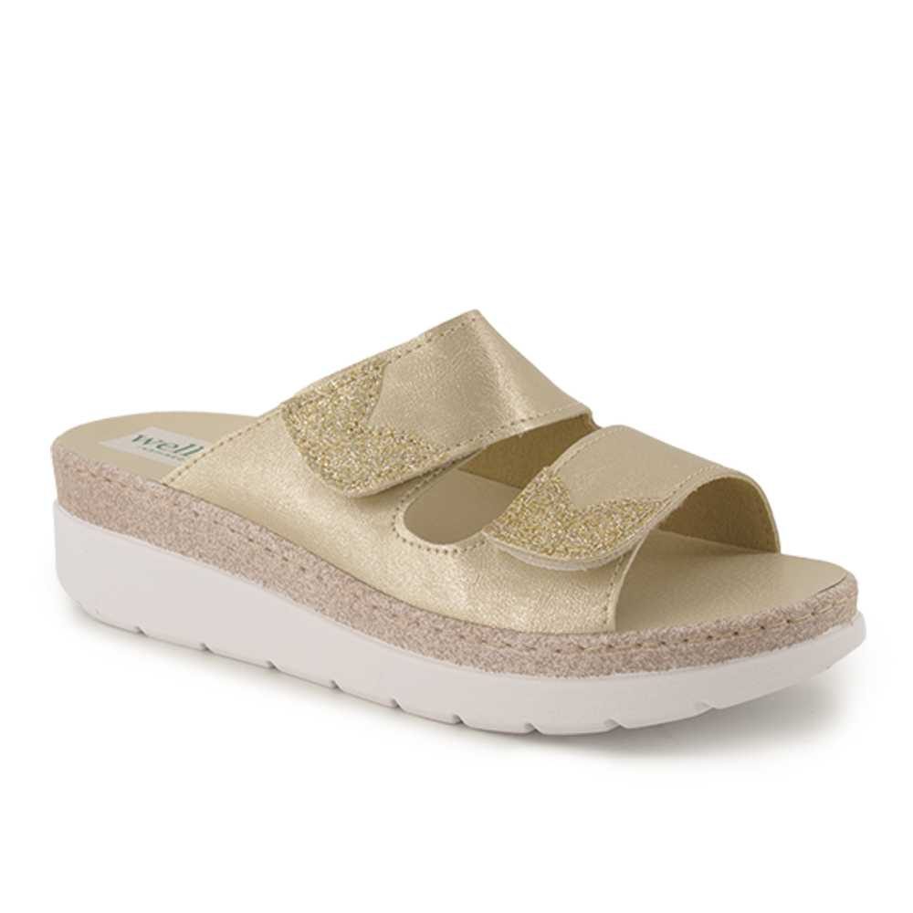 Wellness Offener Hausschuh, Damen , Gold 41