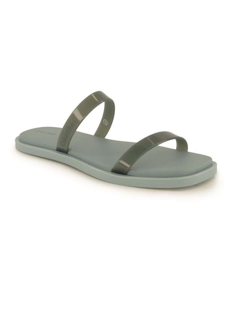 Calvin Klein Pantolette, Damen , Grün 37