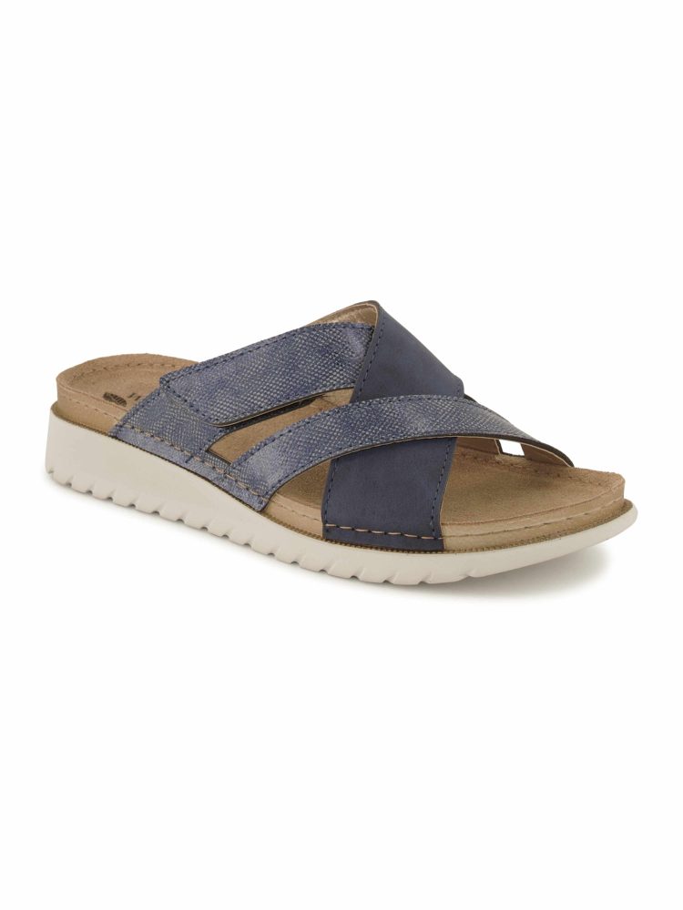 Wellness Offener Hausschuh, Damen , Blau 40