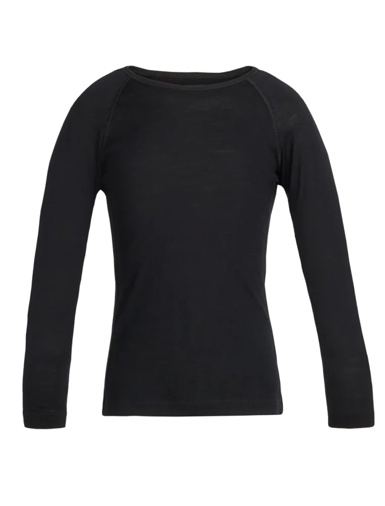 icebreaker Merino 200 Oasis Kinder Thermo Longsleeve Schwarz, , Größe: 14