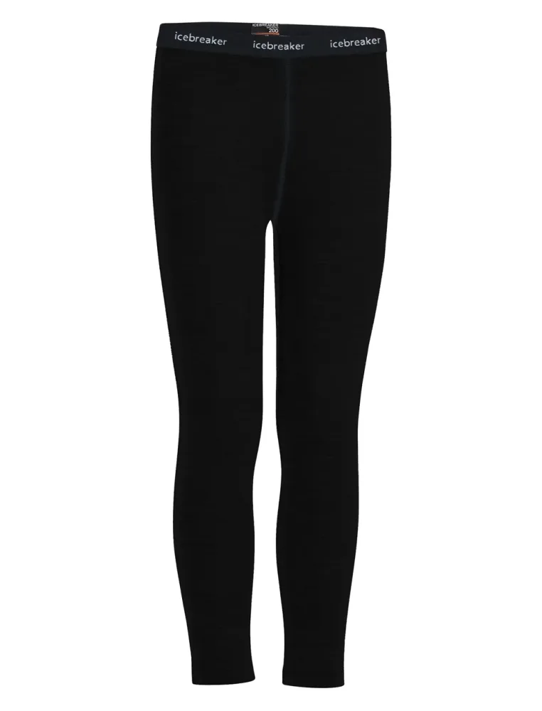 icebreaker Merino 200 Oasis Kinder Thermohose Schwarz, , Größe: 10