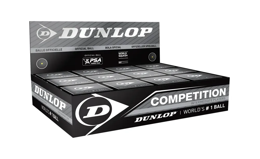 Dunlop 12-Pack Competition Squashball Schwarz, , Größe: ONE SIZE