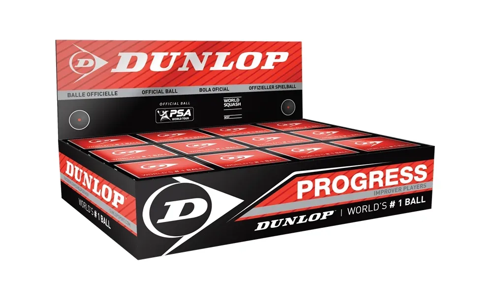 Dunlop 12-Pack Progress Squashball Rot, , Größe: ONE SIZE
