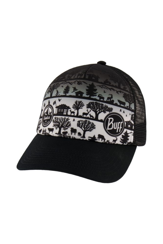 Buff Swiss Collection Trucker Cap Schwarz, Herren, Größe: ONE SIZE