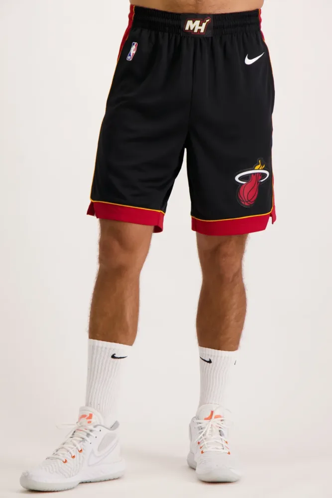 Nike Miami Heat Herren Basketballshort Schwarz, Herren, Größe: XL