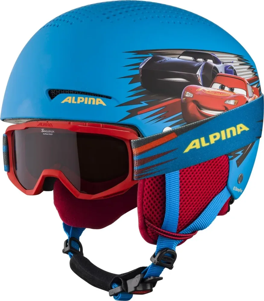 ALPINA Zupo Disney Kinder Skihelm + Brille Blau, , Größe: 48-52