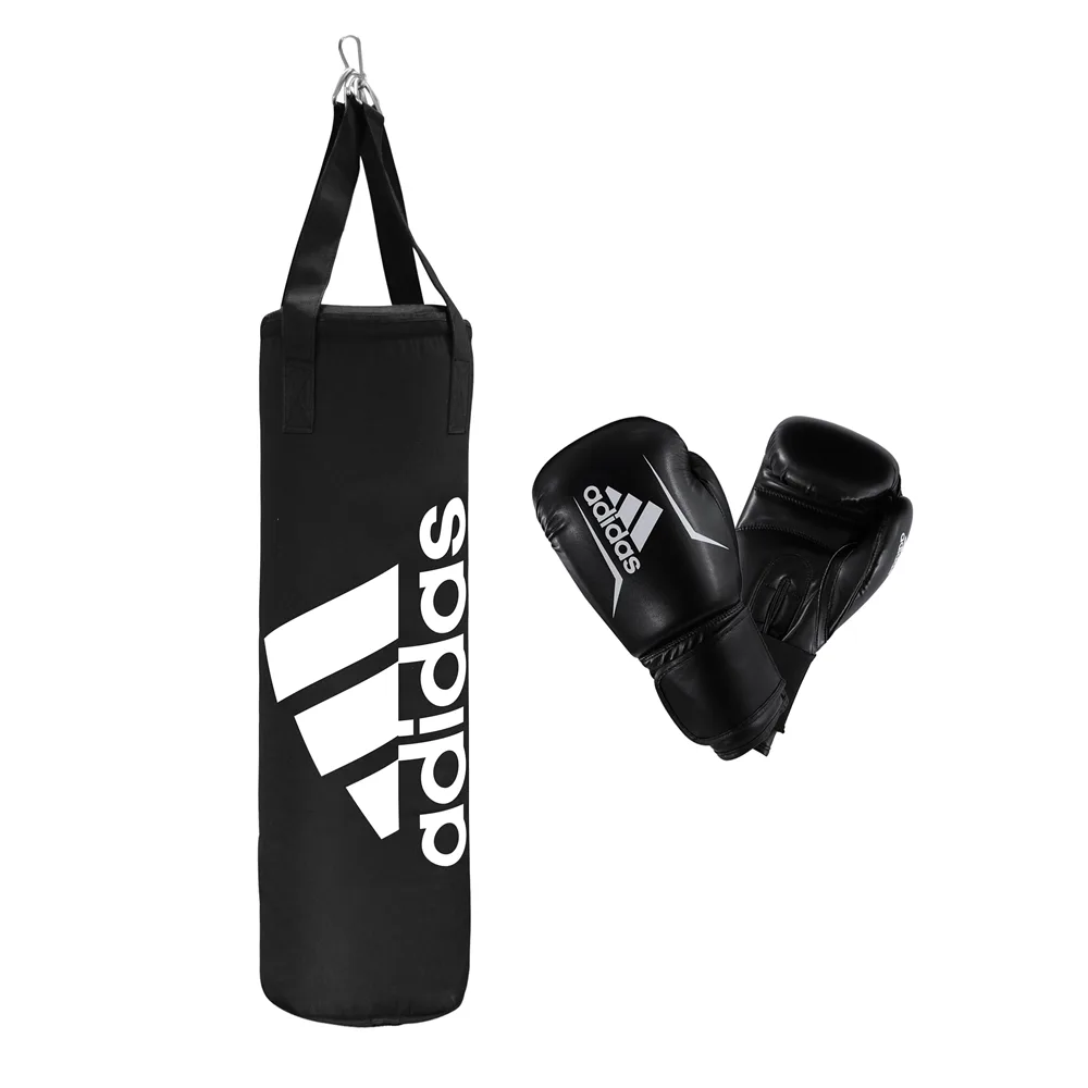adidas Kinder Boxsack + Boxhandschuh Schwarz, , Größe: ONE SIZE