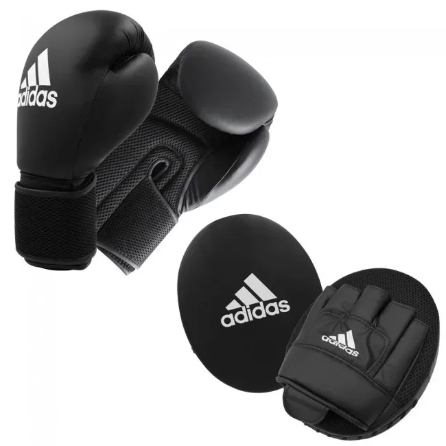 adidas 2-Pack Boxhandschuh + Pratze Schwarz, Herren, Größe: ONE SIZE