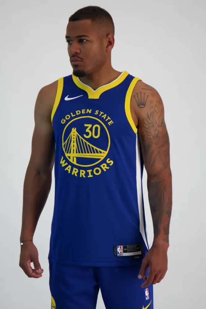 Nike Golden State Warriors Icon Edition Stephen Curry Herren Basketballtrikot Blau, Herren, Größe: L
