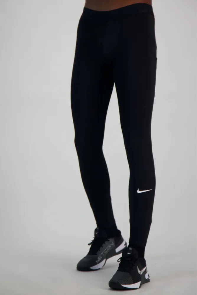 Nike Pro Warm Herren Tight Schwarz, Herren, Größe: L