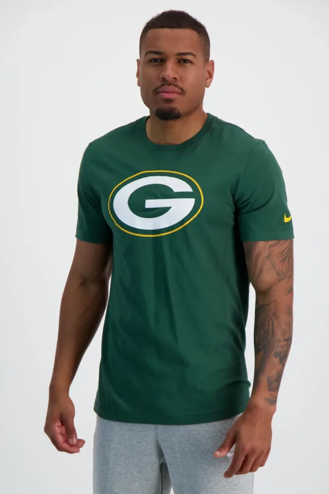 Nike Green Bay Packers Logo Essential Herren T-Shirt Grün, Herren, Größe: S