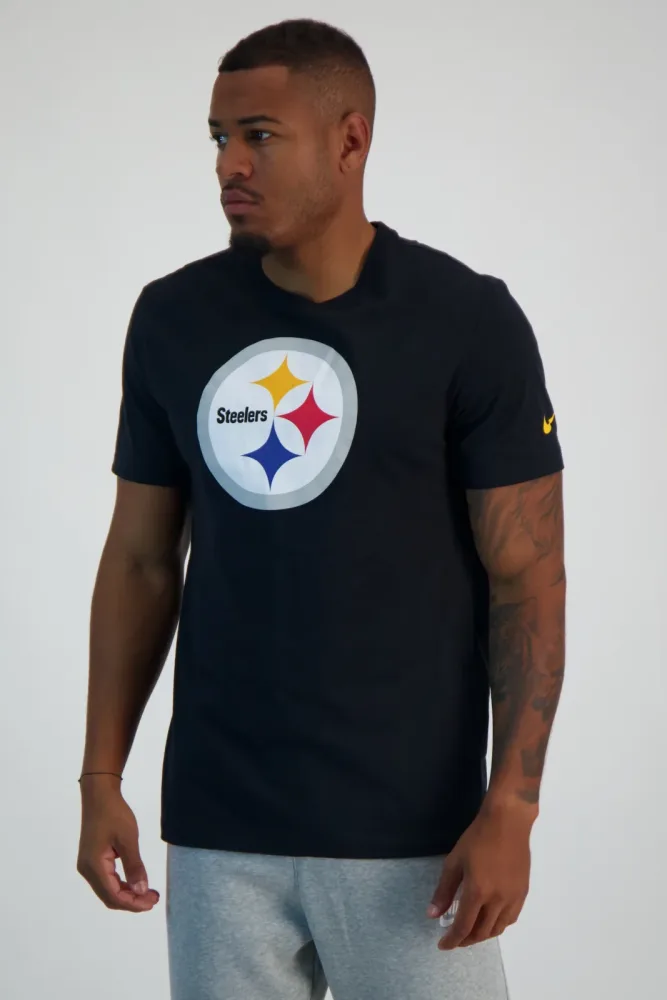 Nike Pittsburgh Steelers Logo Essential Herren T-Shirt Schwarz, Herren, Größe: S