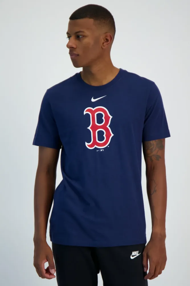 Nike Boston Red Sox Large Logo Herren T-Shirt Blau, Herren, Größe: M