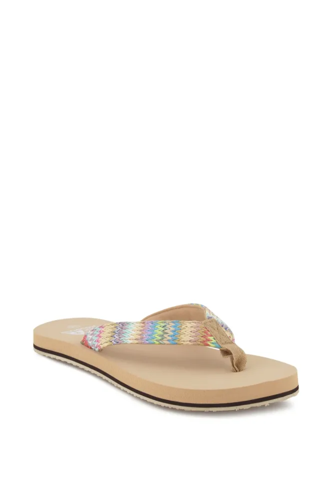 BEACH MOUNTAIN Raffia Damen Flip Flop Braun, Damen, Größe: 39