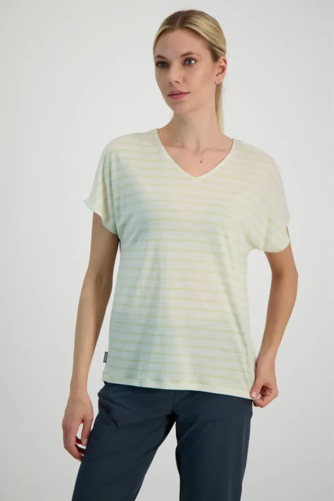 icebreaker Merino 125 Blend Drayden Reversible Stripe Damen T-Shirt Weiss, Damen, Größe: XS